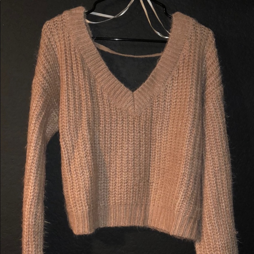 Off shoulder knit sweater